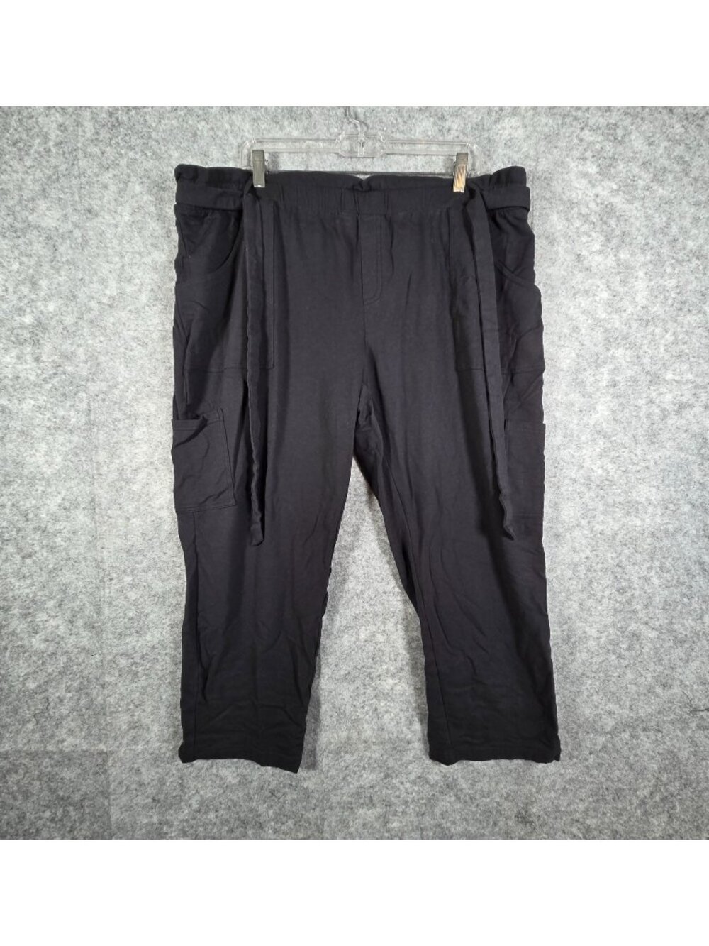 Any Body Women's Knit Cargo Pants Black Size XLP Office Casual Strech minimalist